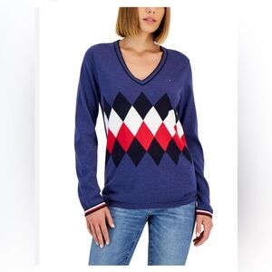Tommy Hilfiger Women's Argyle Sweater Size Medium